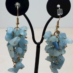 STAUER Aquamarine Splash Earrings New